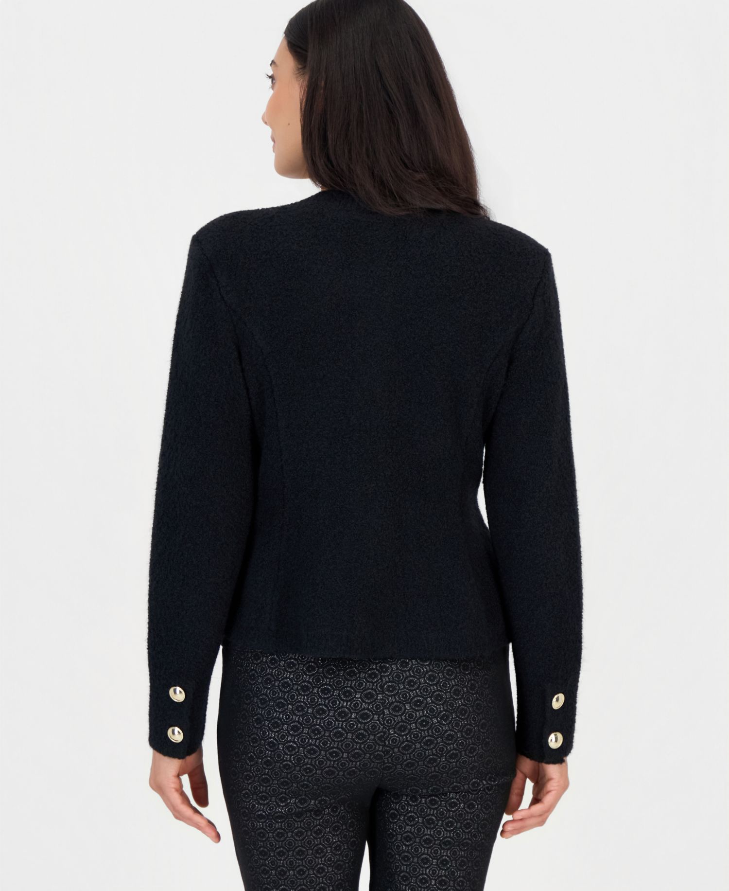 Petite Peplum Crewneck Cardigan