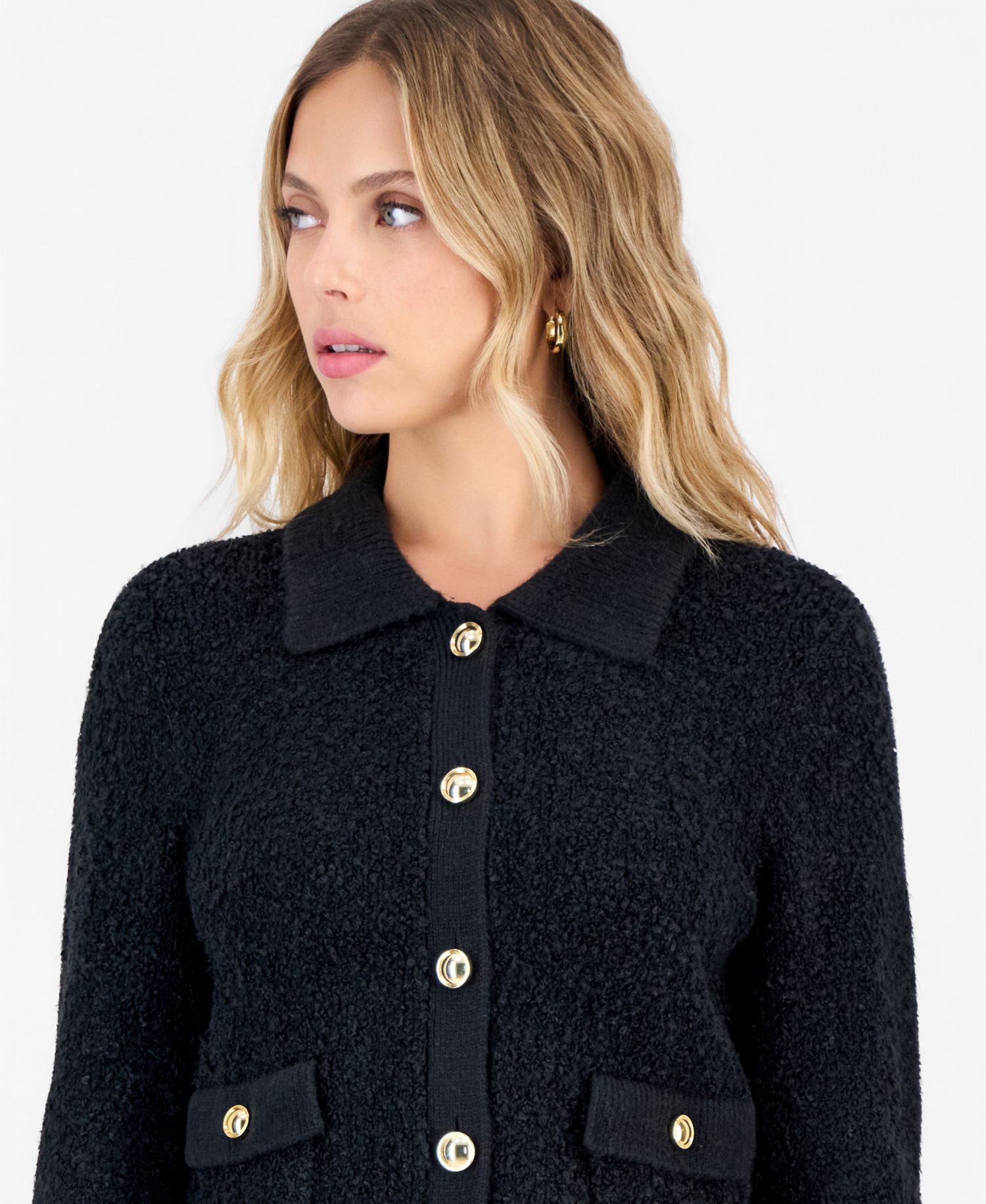 Petite Boucle Relaxed-Fit Cardigan