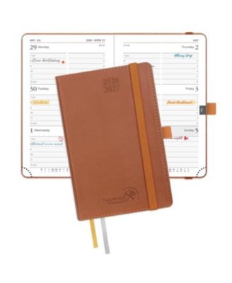 Pocket Planner 2026-2027 Academic Weekly Hourly Leather Cover