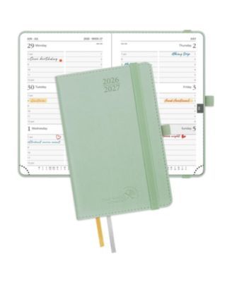 Pocket Planner 2026-2027 Academic Weekly Hourly Leather Cover