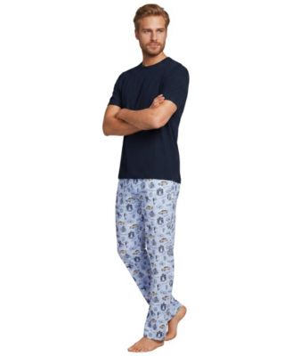Men's Short Sleeve Essential Knit Tee and Poplin Pant Set