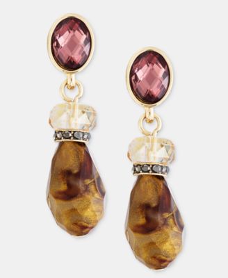 Stone & Bead Drop Earrings 