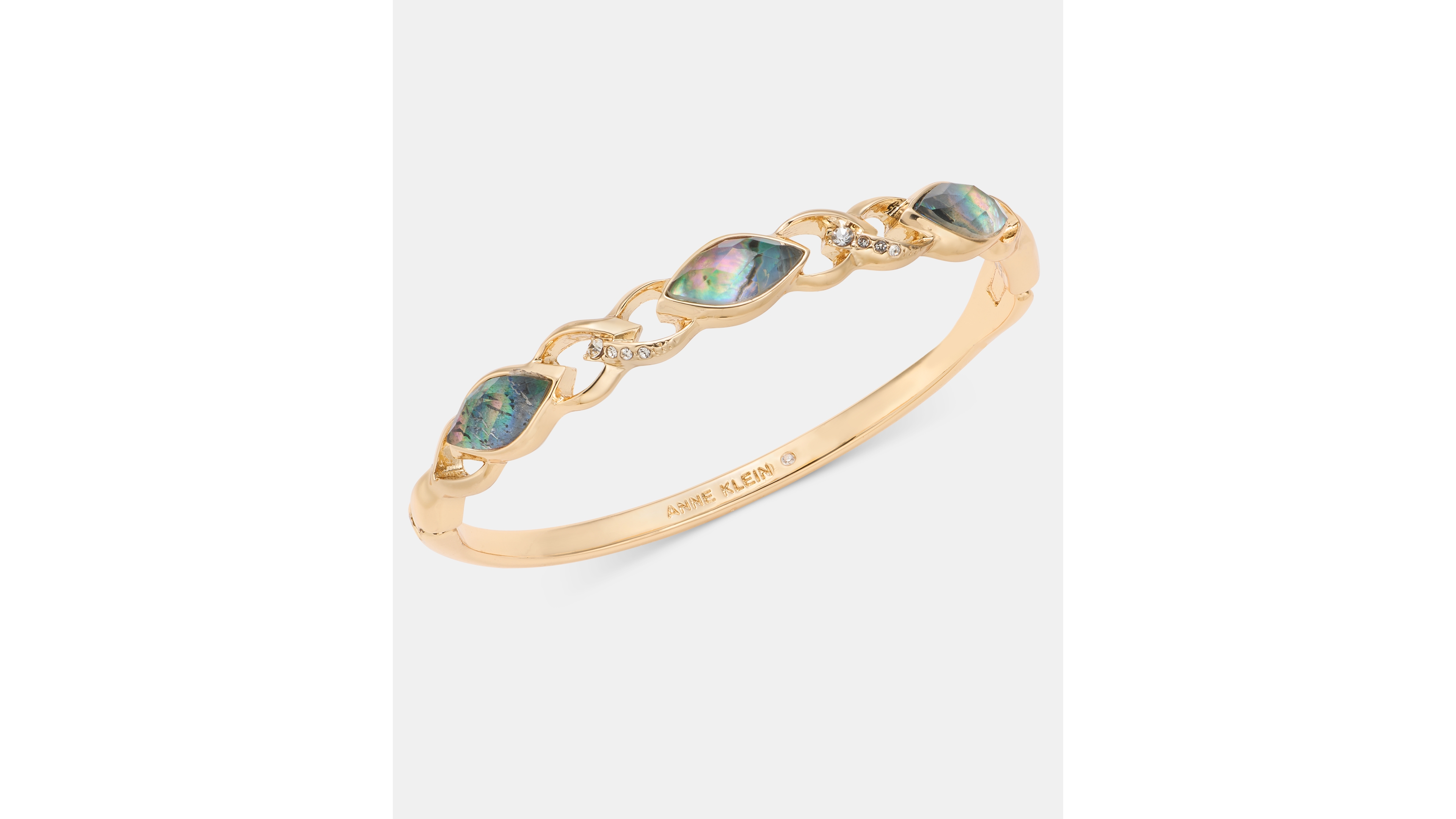 Anne Klein Pave & Navette Abalone Bangle Bracelet
