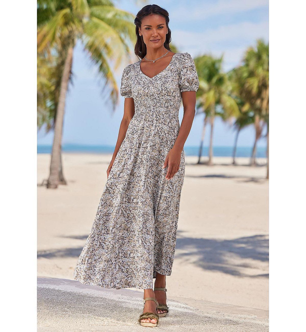 LASCANA Women's Floral Print Maxi Dress view 2 — MAYCSS fashion products