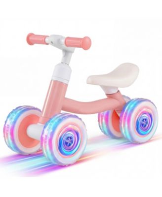 Kids Balance Bike with Adjustable Handlebar, Seat And  LED Wheels