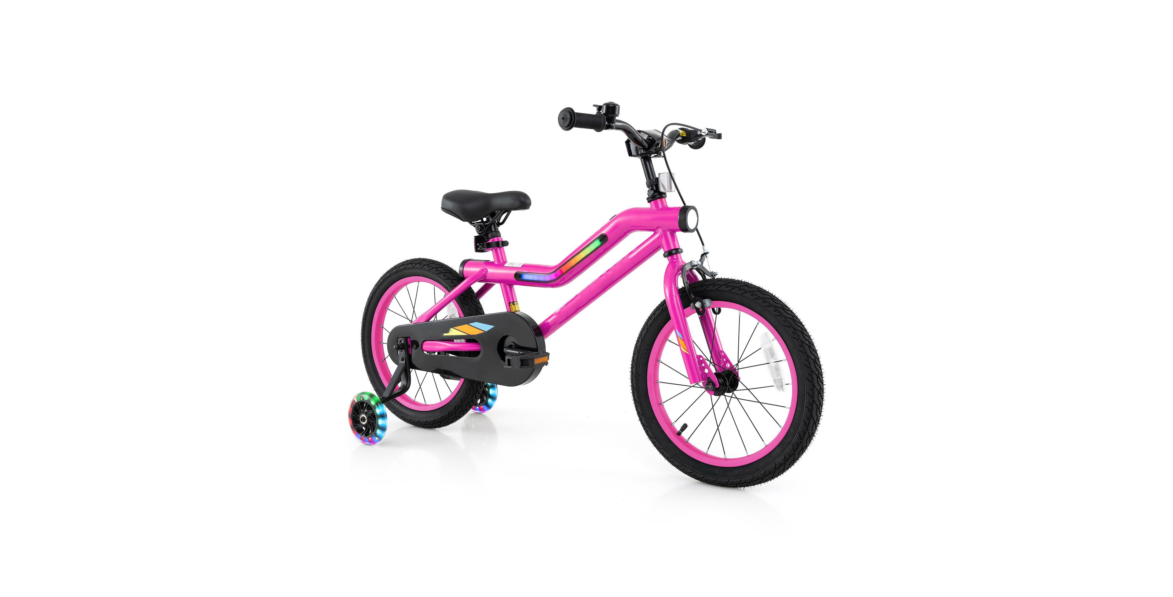 Slickblue Kids Bike with Led Lights, Training Wheels and Headlight