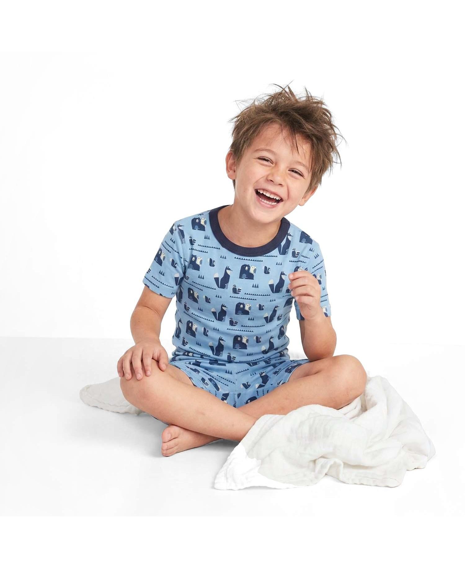 Kids' 6-14 Fair Trade 100 Percentage Organic Cotton Tight Fit Shortie Pajamas Set