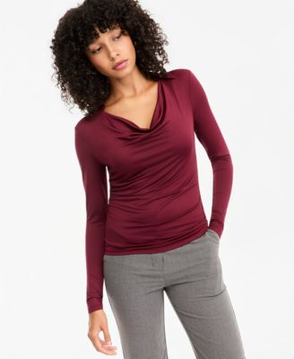 Women's Cowl-Neck Long-Sleeve Top
