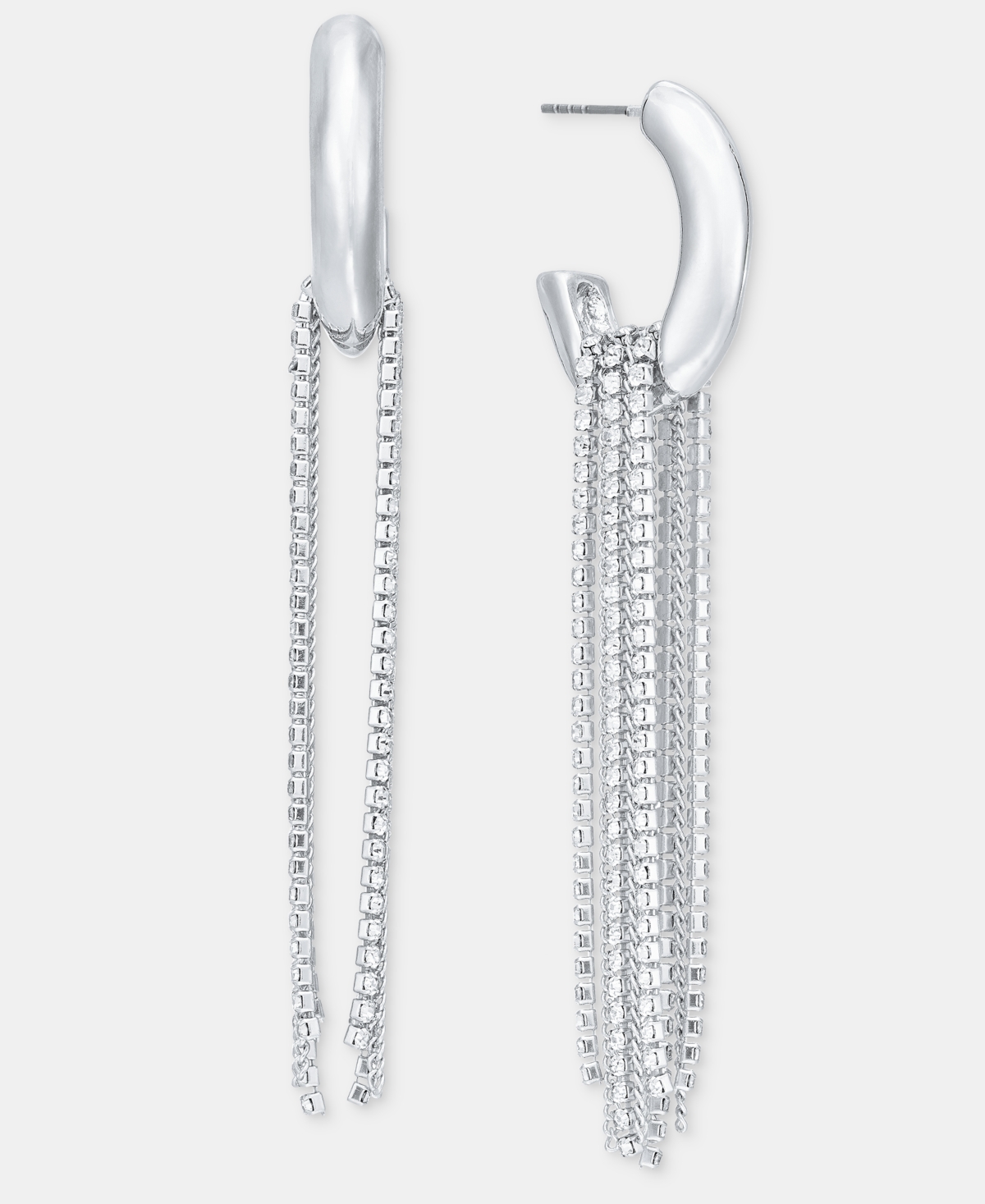 I.n.c. International Concepts Crystal Fringe C-Hoop Earrings, Macy's Exclusive