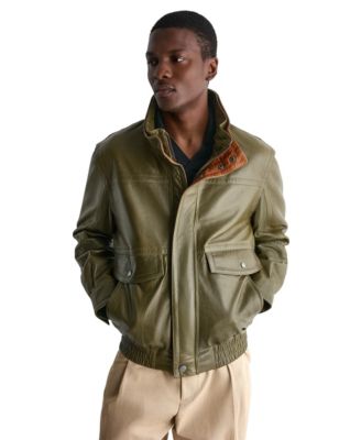 Men's Leather Double Collar Vintage Jacket