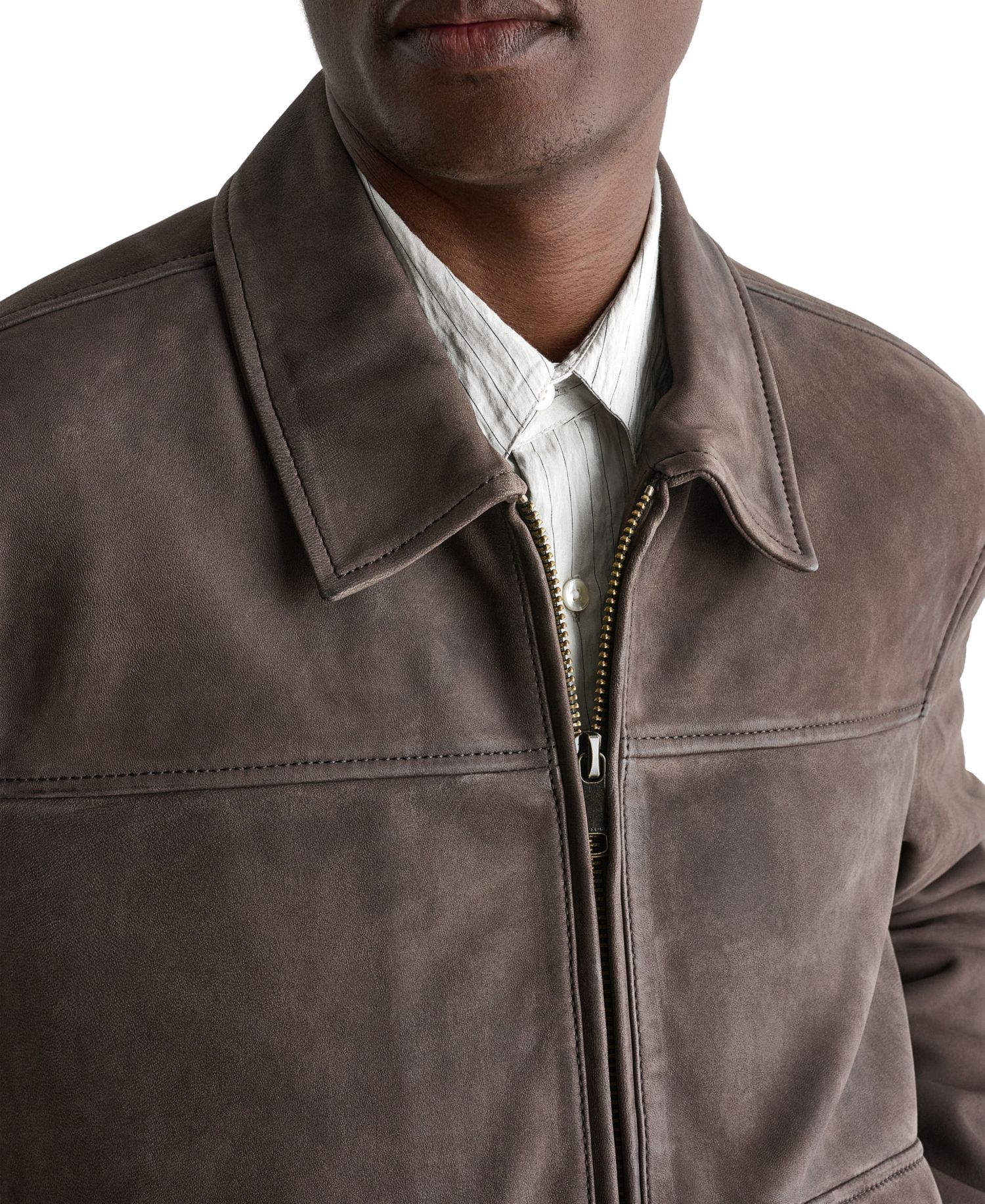 Men's Leather Bomber Jacket