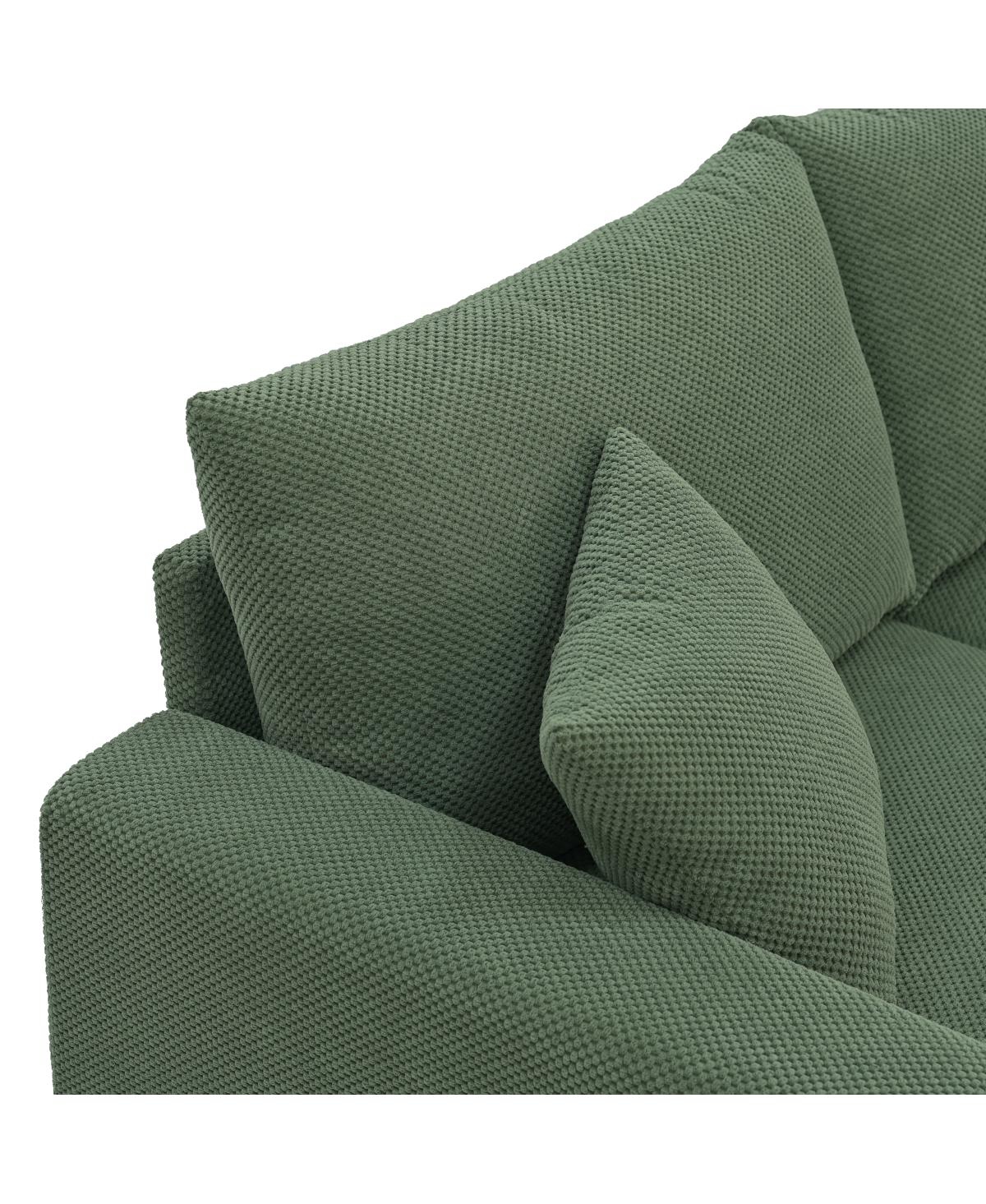 Streamdale Furniture 69-inch Two-Seater Textured Fabric Sofa with 2 Throw Pillows