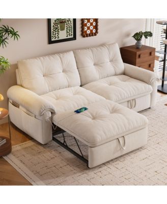 77-Inch Convertible Sofa Bed,Made of Cloud-like Fabric, Applicable to Living Rooms, Bedrooms and Apartment