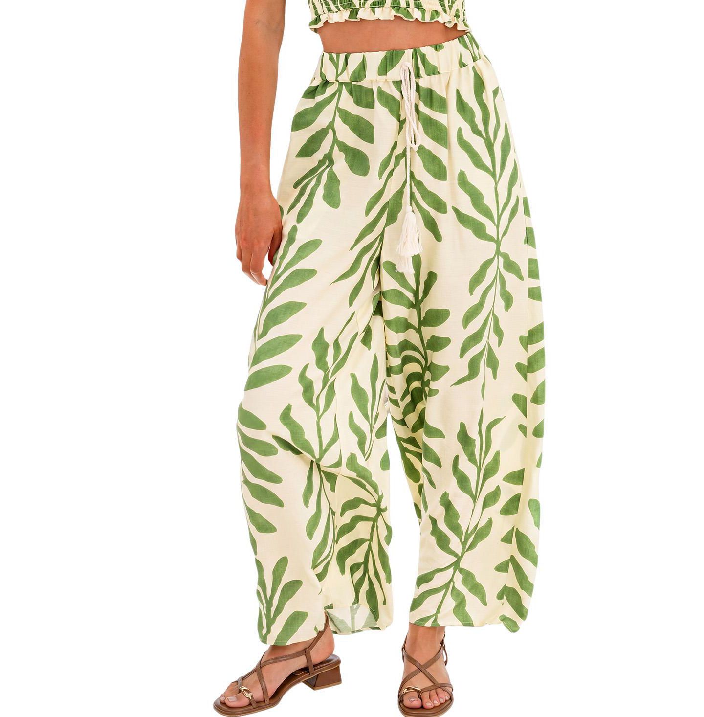 Женские брюки Cupshe Color Story Tropical, цвет: Пастельный зелёный — фото 1