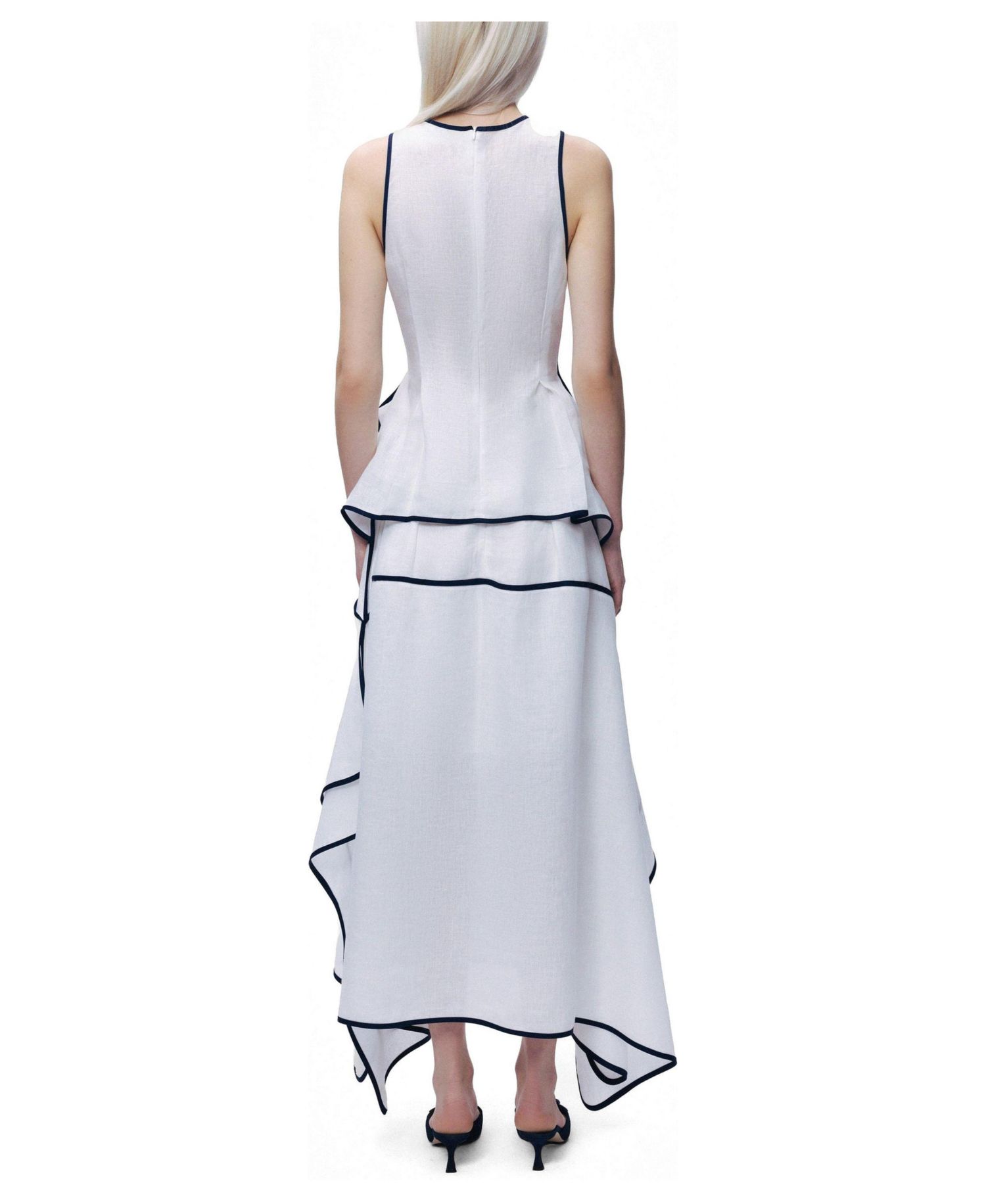 Women's Contrast Trim Peplum Top