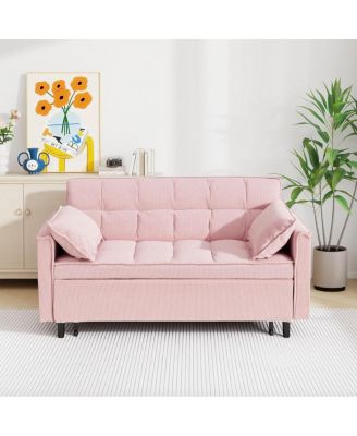  Corduroy Modular Sleeper Sofa with Pull Out Bed