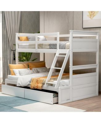  Twin Over Full Bunk Bed with Storage