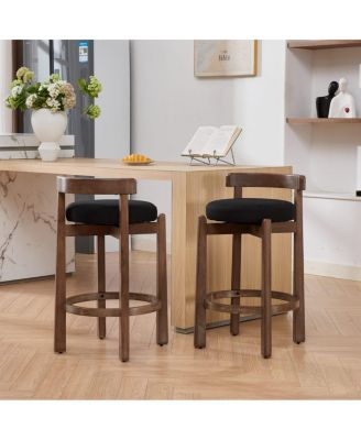   Set of 2 Mid-Century Modern Swivel Counter Stools, 26" Seat