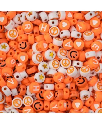 4x7mm  Plastic Round Alphabet Craft Beads, 72g