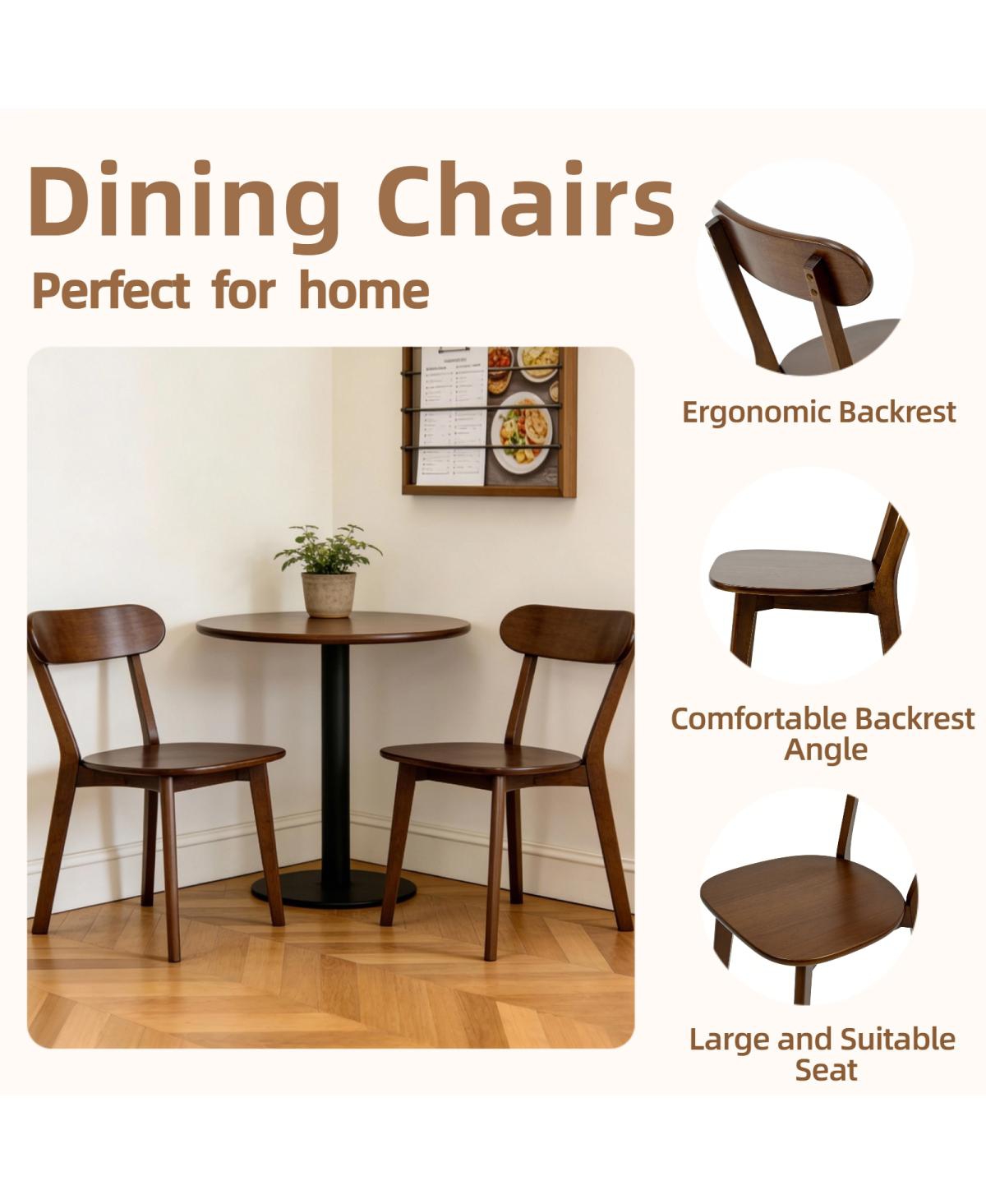 Streamdale Furniture Mid-Century Modern Solid Wood Dining Chairs
