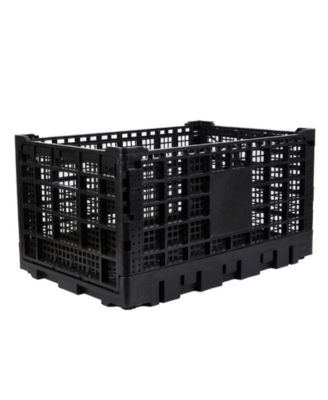 1Piece Stackable Collapsible Heavy Duty Plastic Storage Organizer Crate for Outdoor Office, Home, School, Camping