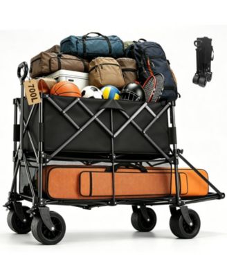 Double Decker Wagon Collapsible Tailgate All-terrain Utility Cart Camping