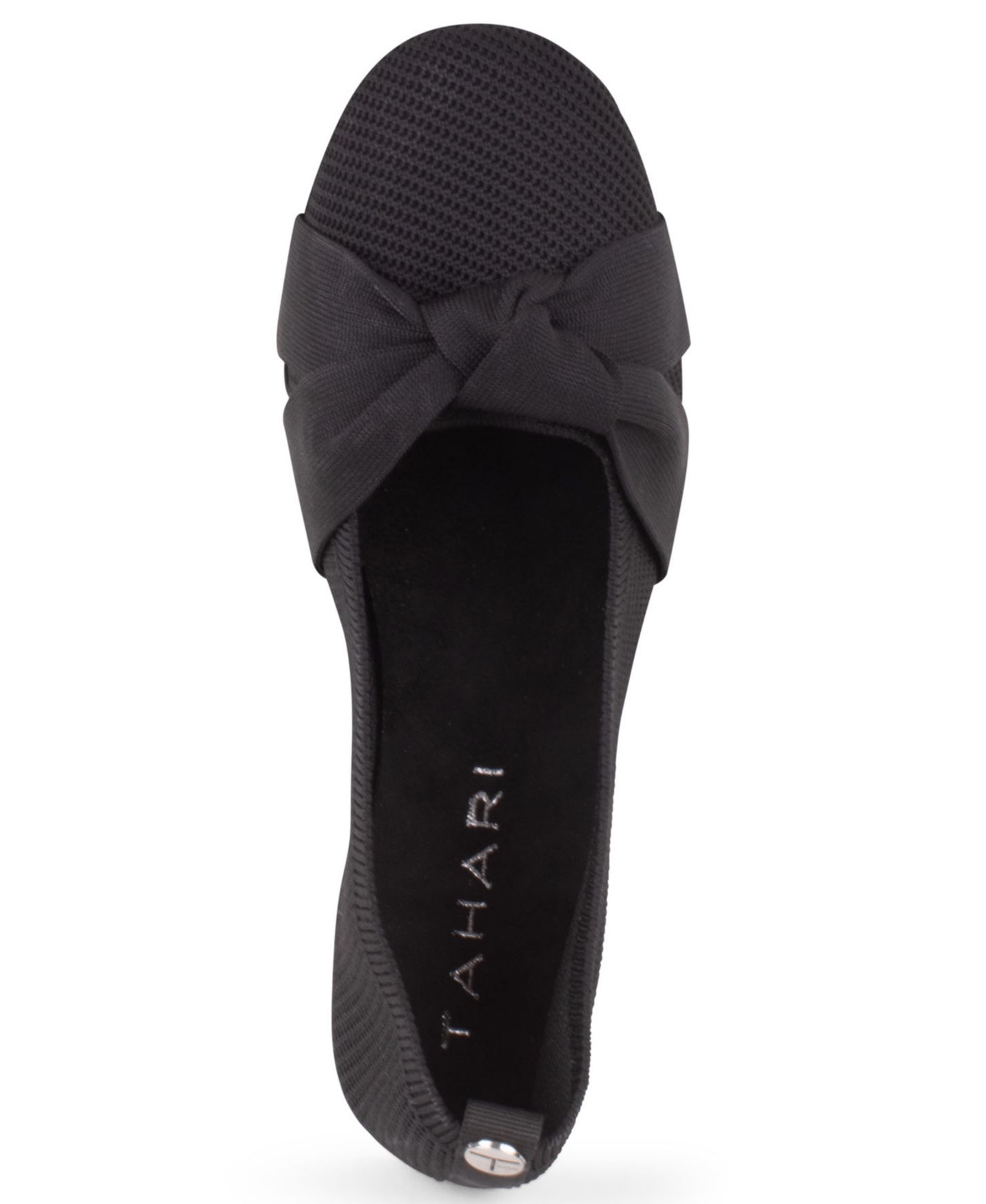 Женские балетки Tahari Lorient Knit Slip-On Flats, цвет: Чёрный — фото 4