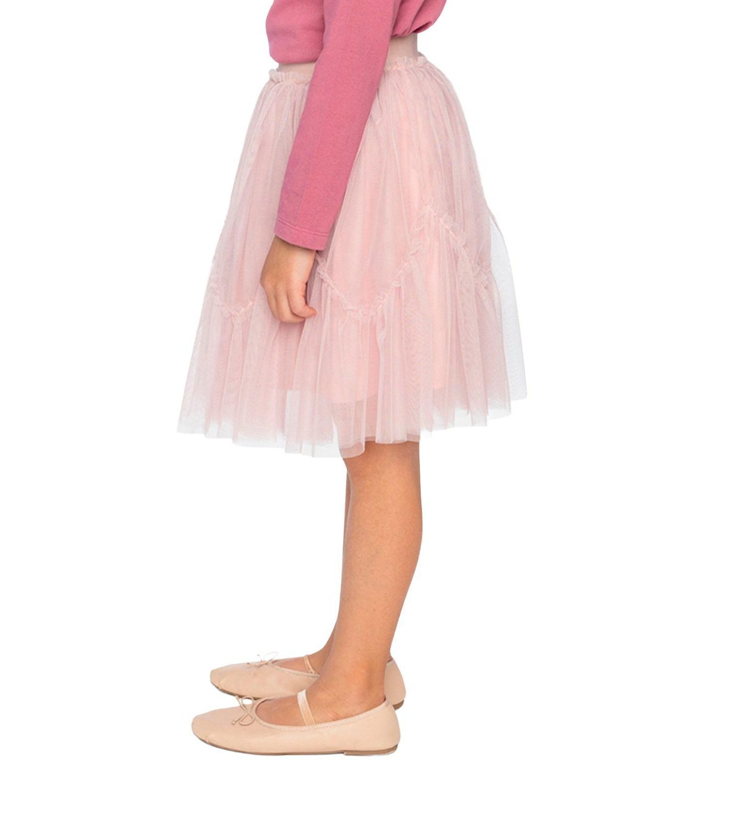 Little and Big Girl ( size 6 to 12 ) Mesh Skirt Pale Dusty
