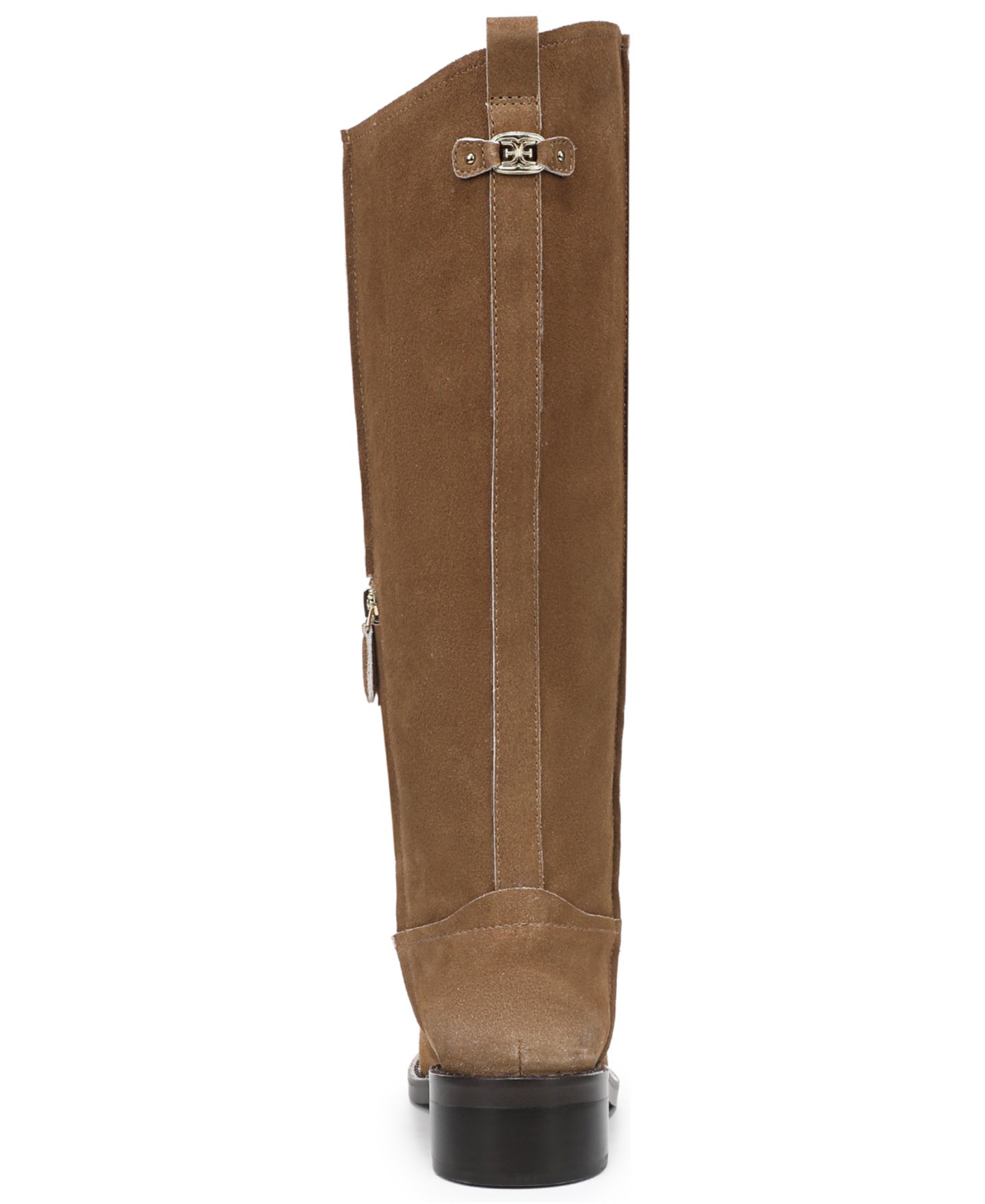 Женские ботинки Sam Edelman Meritt Zipper Tall Boots, Regular & Wide Calf, цвет: Карамельный замшевый — фото 3