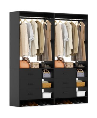 30'' Set of 2 Closet Organizer with Wooden Drawers