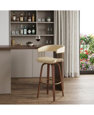 31" Faux Leather Swivel Bar Height Bar Chair