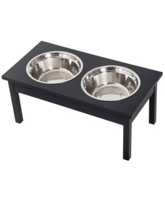 23 in Wooden Elevated Dog Feeding Station with Stainless Steel Bowls