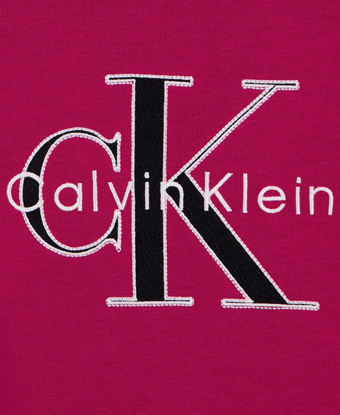 Толстовка Calvin Klein Monologo Drop-Shoulder Fleece Crewneck для девочек, цвет: Сангрия — фото 4