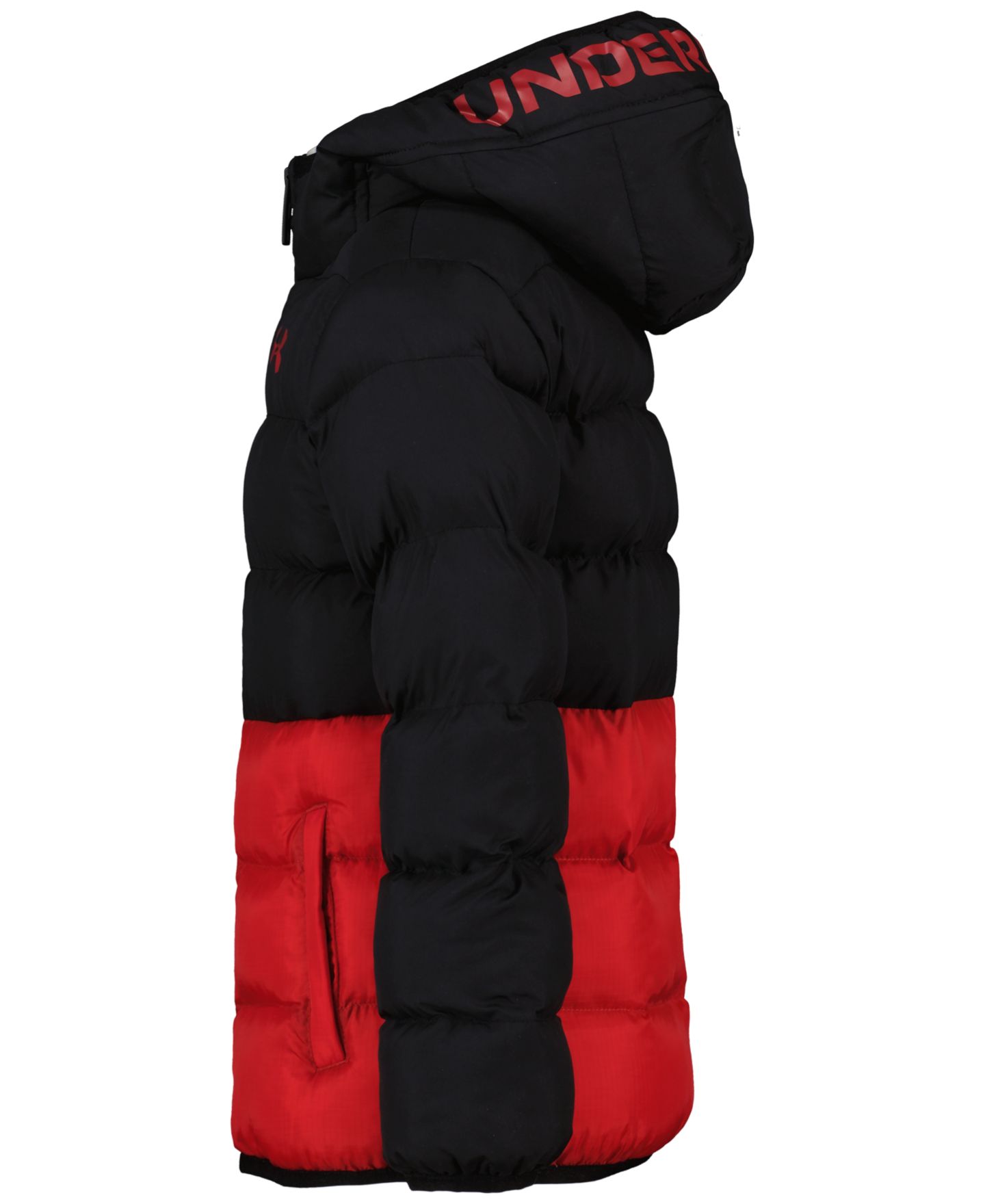 Куртка Under Armour Logo Full-Zip Puffer Hooded Jacket для мальчиков, цвет: Бежевый / Чёрный — фото 16