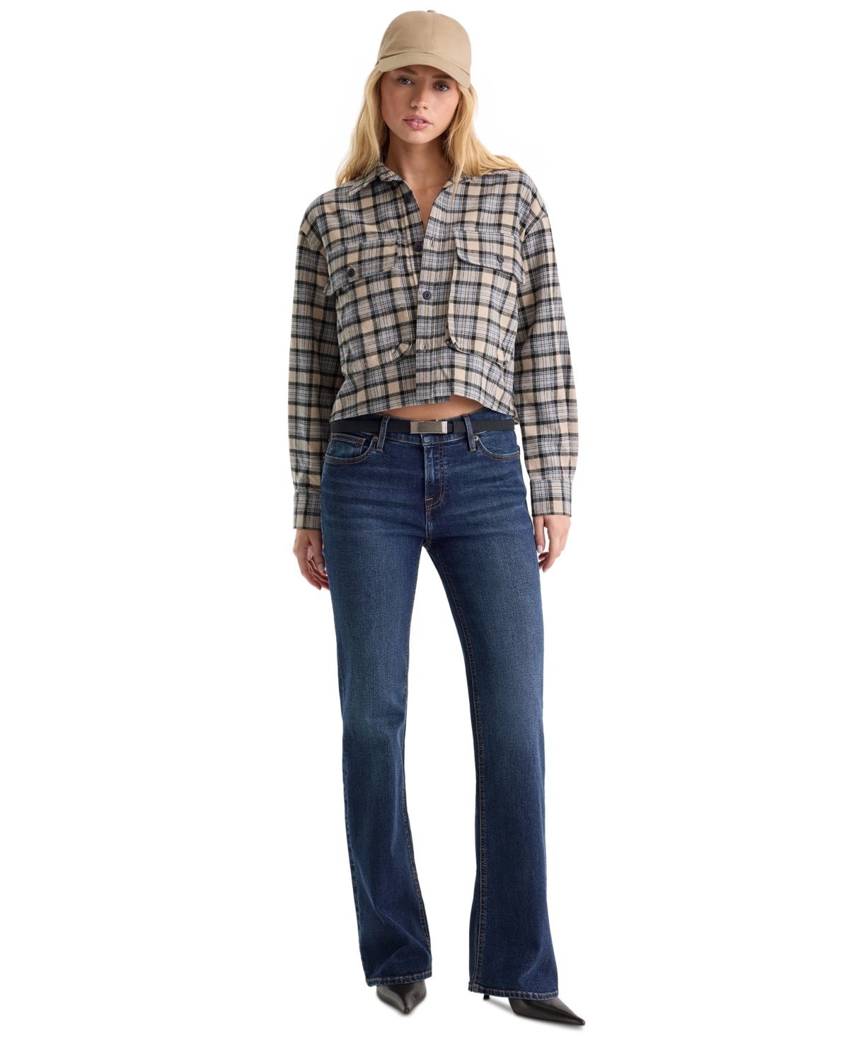 Good American Women's Low-Rise Bootcut Stretch Jeans