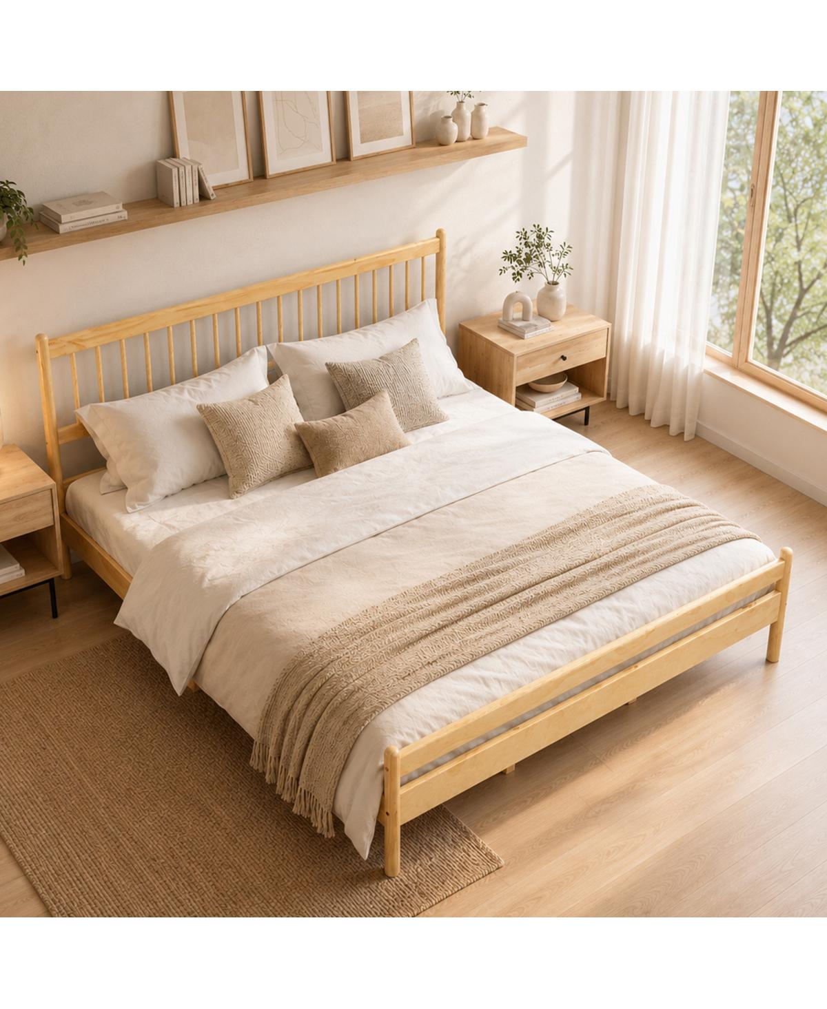 Streamdale Furniture Traditional King Size Pinewood Bed with Headboard and Footboard