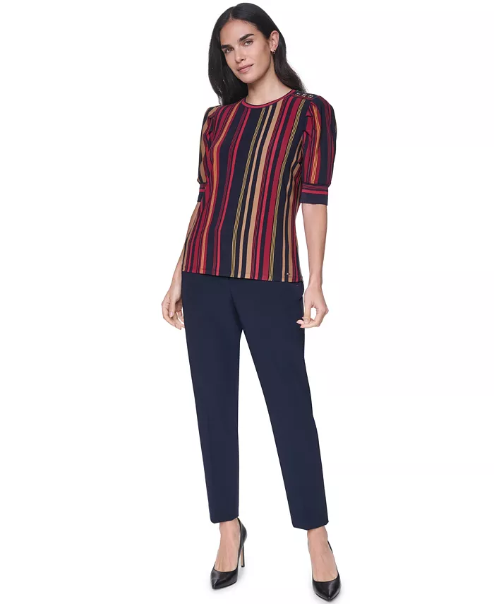 Women's Short-Sleeve Striped Top - thumbnail 2