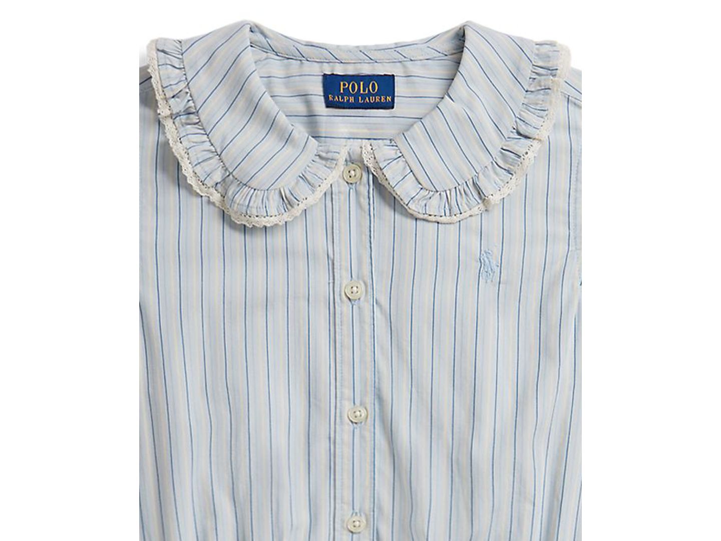 Платье Polo Ralph Lauren Striped Cotton Poplin Shirt Dress для девочек, цвет: Синий — фото 3