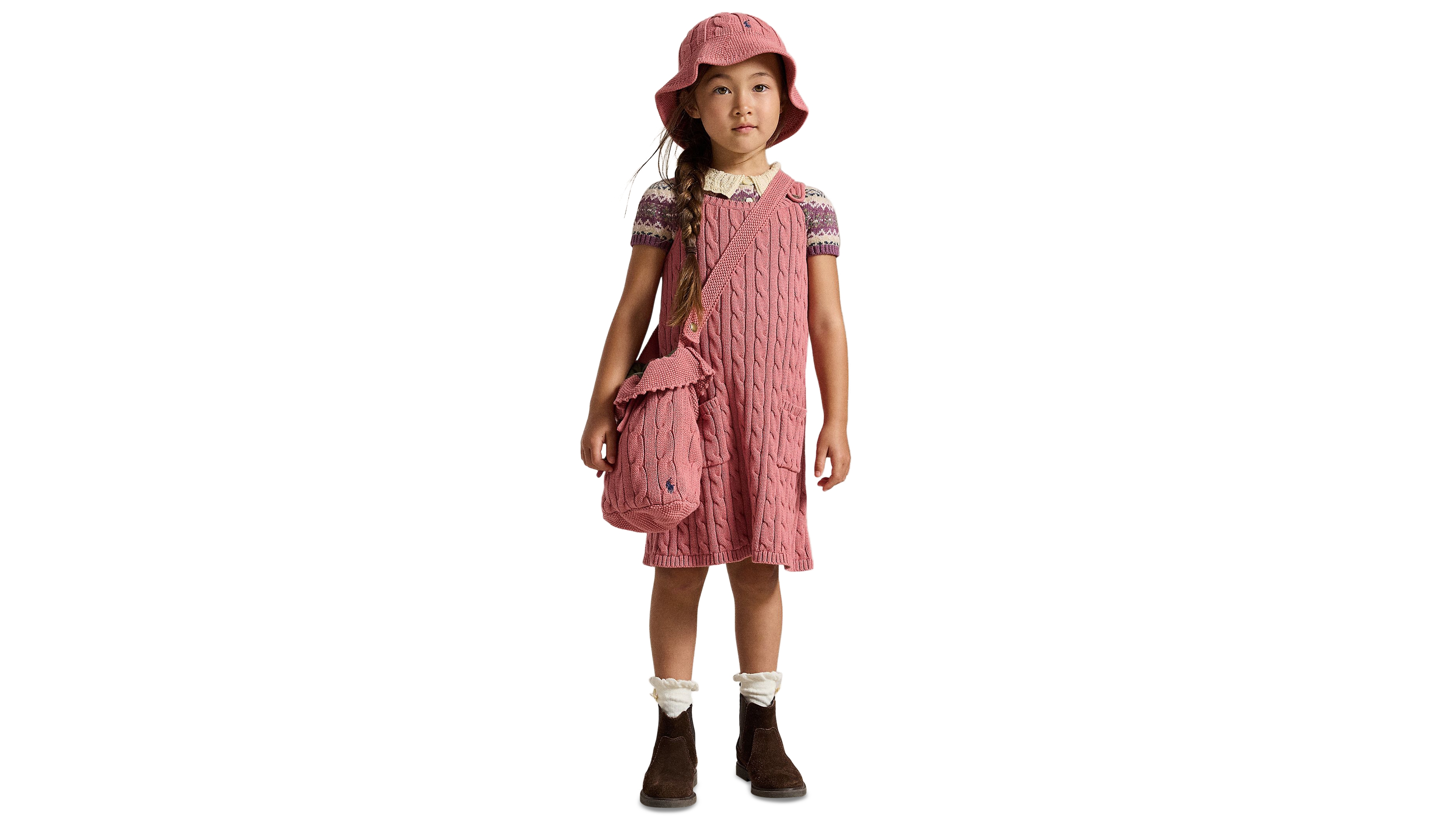 Polo Ralph Lauren Girls' 2T-6X Cable-Knit Cotton Sweater Dress