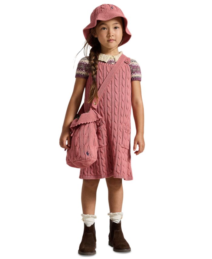 Polo Ralph Lauren Girls' 2T-6X Cable-Knit Cotton Sweater Dress