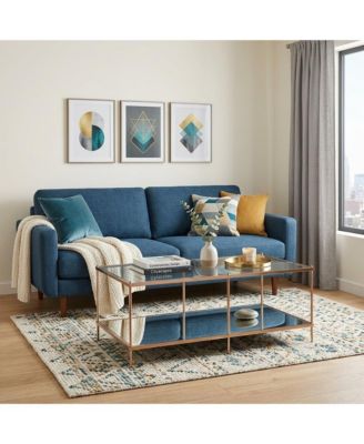 42" Clear And Glass And Metal Coffee Table