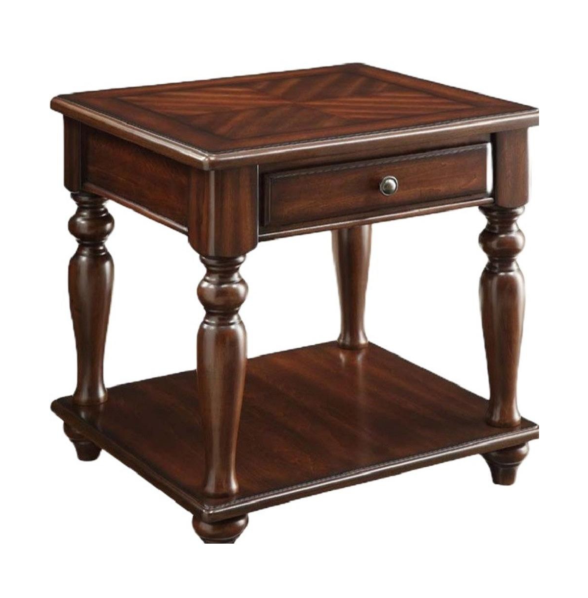 HomeRoots 24" Manufactured Wood Rectangular End Table With Drawer And Shelf
