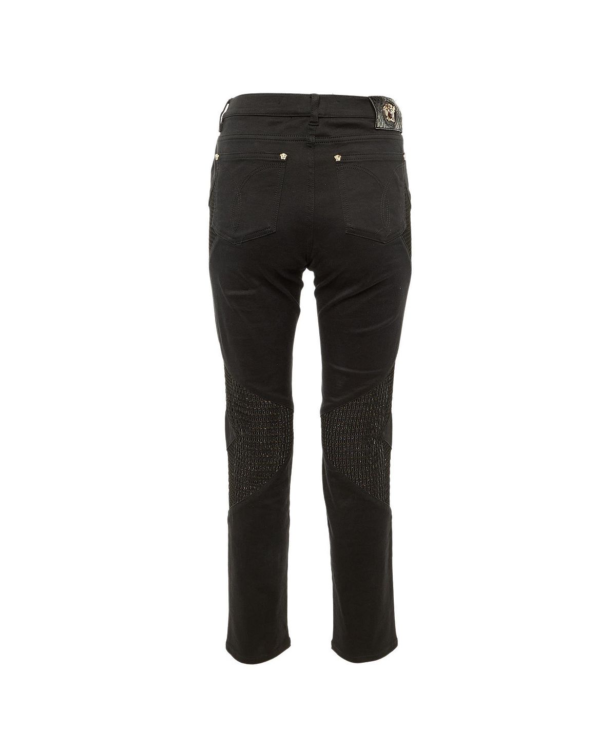 Pre-Owned Versace Women's Denim and Mesh Paneled Slim Fit Jeans view 2 — MAYCSS fashion products