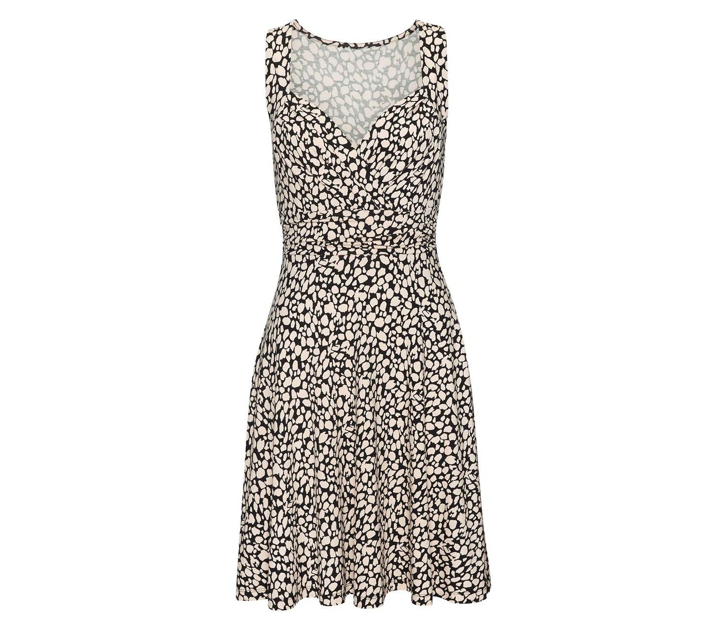 Women's Viscose Printed Look A-Line Short Dress