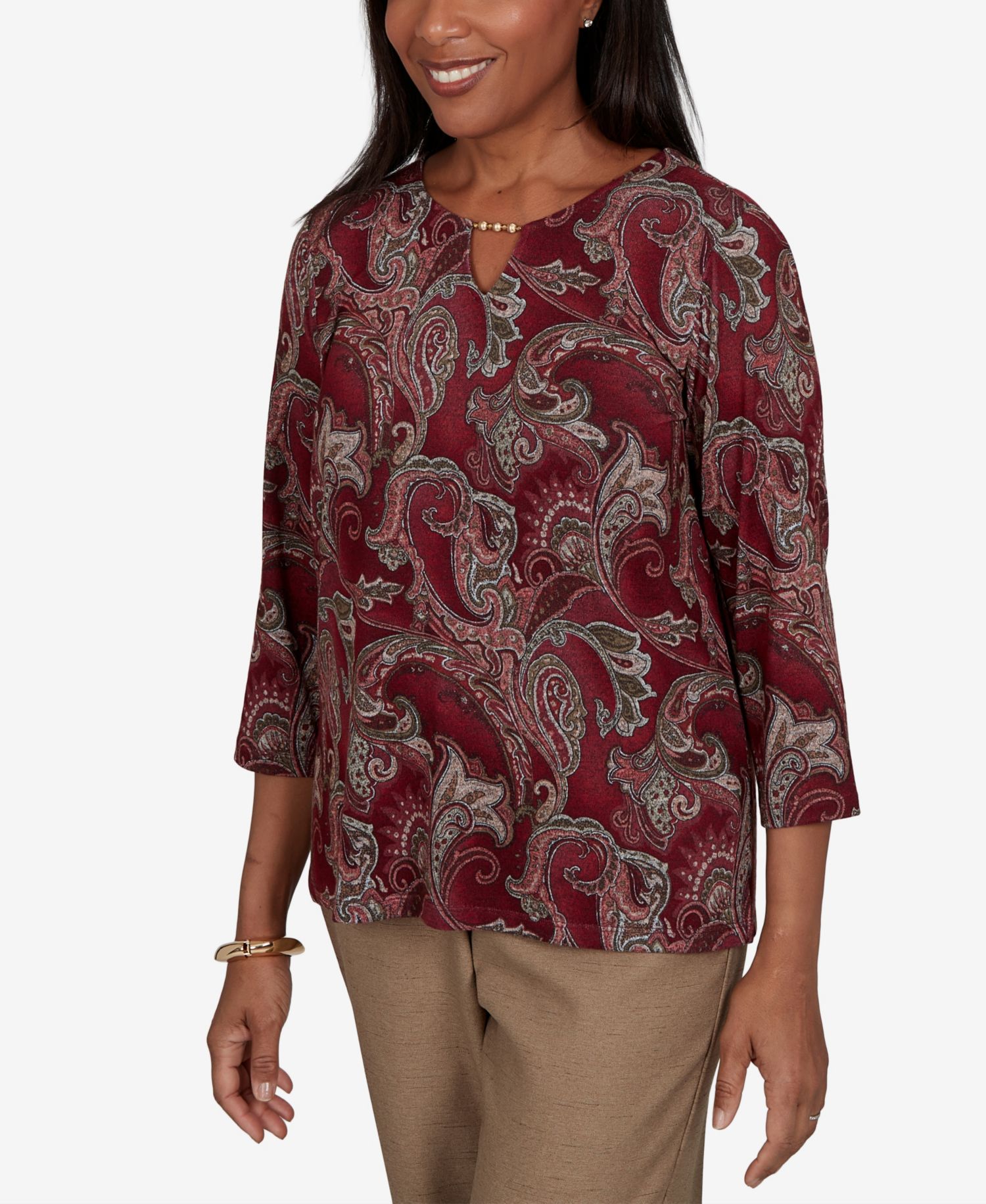 Women's Union Square Paisley Scroll Melange Knit Top