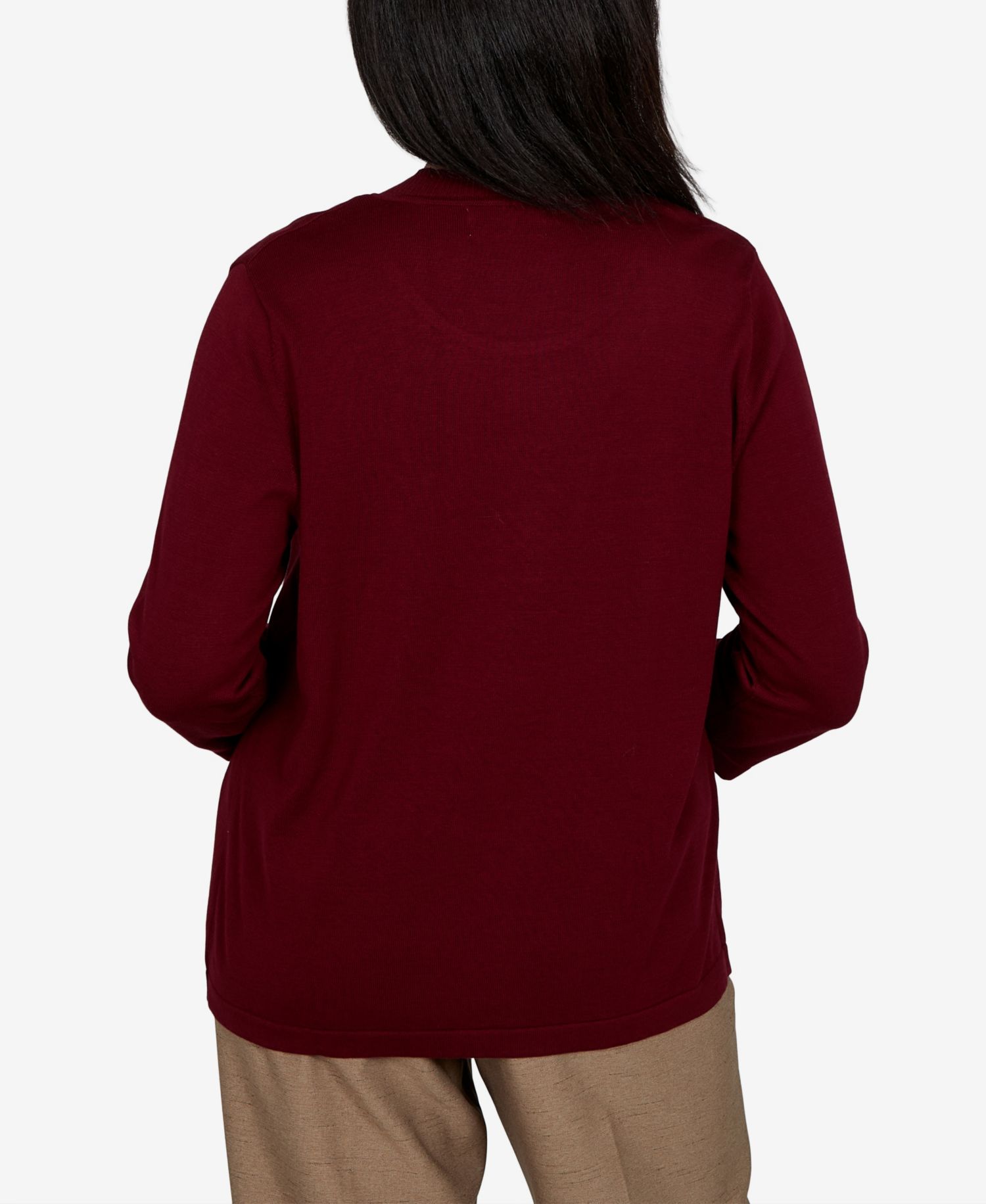 Women's Union Square Scalloped Cardi Two In One Striped Sweater