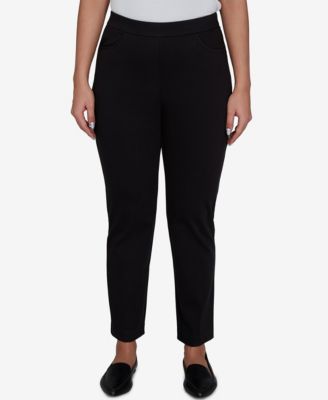 Women's Travel Advisory Black Knit Twill Pants
