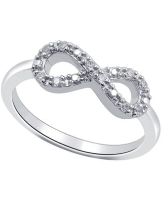 Diamond Infinity Ring in Sterling Silver (1/10 ct. t.w.) 