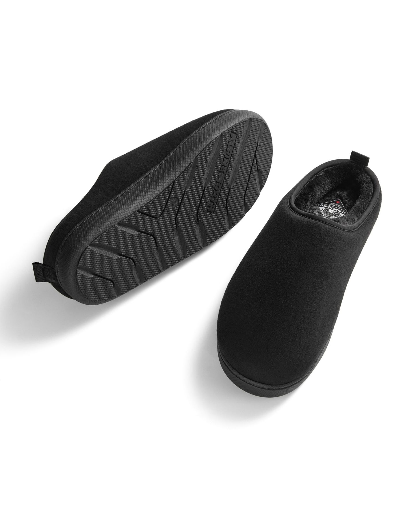 Мужские тапочки Alpine North Canmore Insulated Faux Suede Slippers, цвет: Чёрный — фото 2