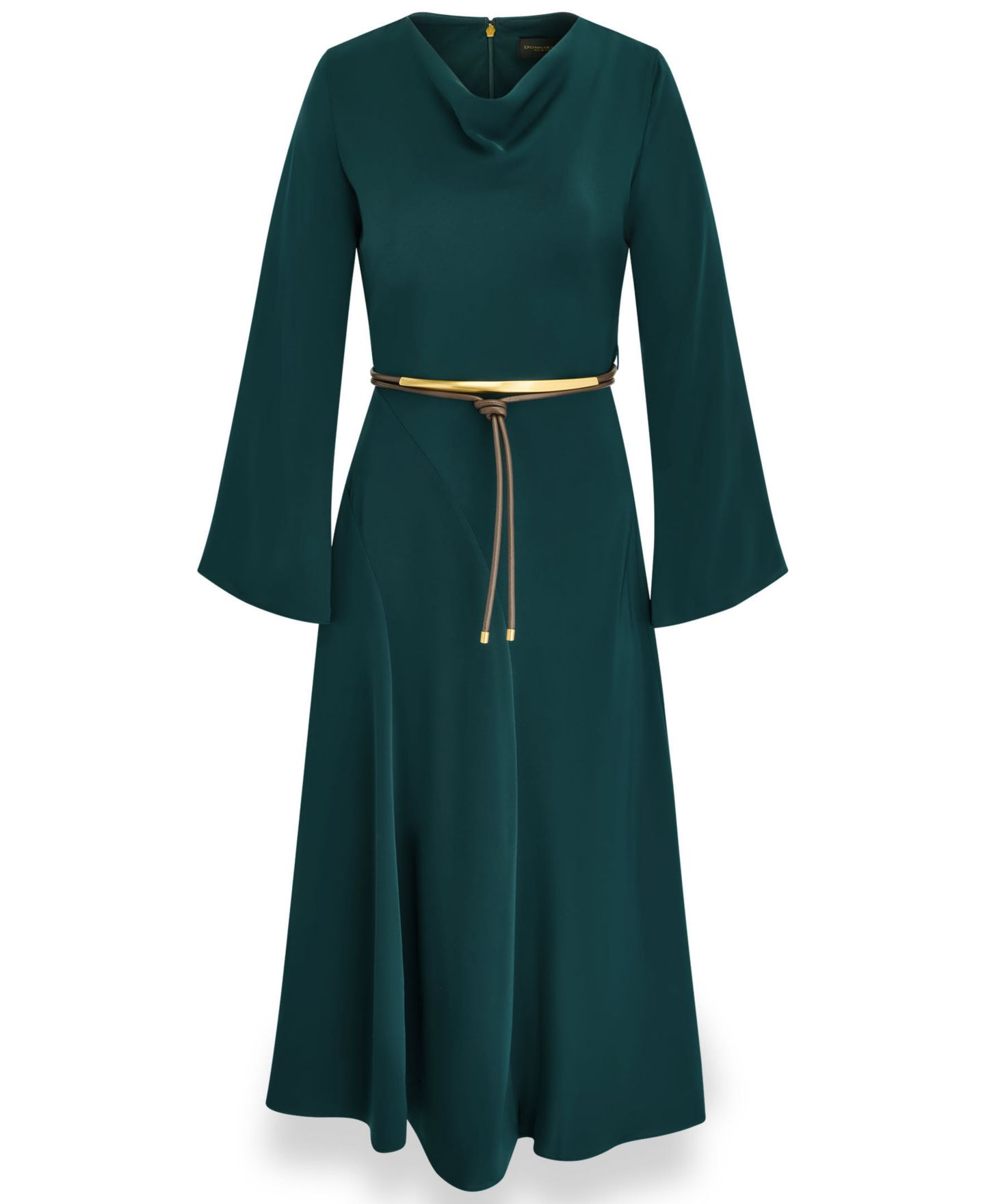 Женское платье Donna Karan New York Satin Long-Sleeve Cowl Neck Belted A-Line, цвет: Hudson (Hud) — фото 5
